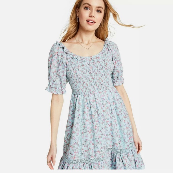 Target X Love Shack Fancy dress blue floral size XL - Picture 4 of 6